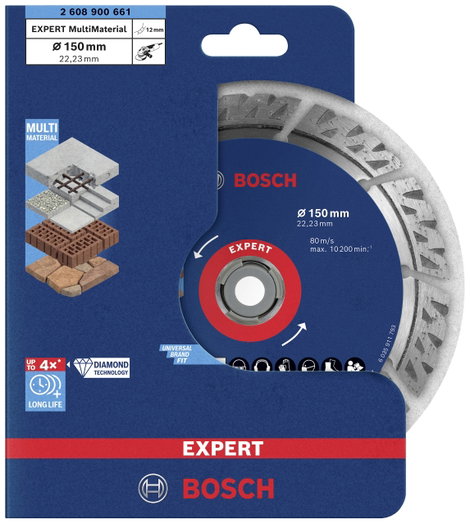 Bosch Accessories 2608900661 EXPERT MultiMaterial Gyémánt bevonatú vágótárcsa Ø 150 mm Furat átmérő 2. kép
