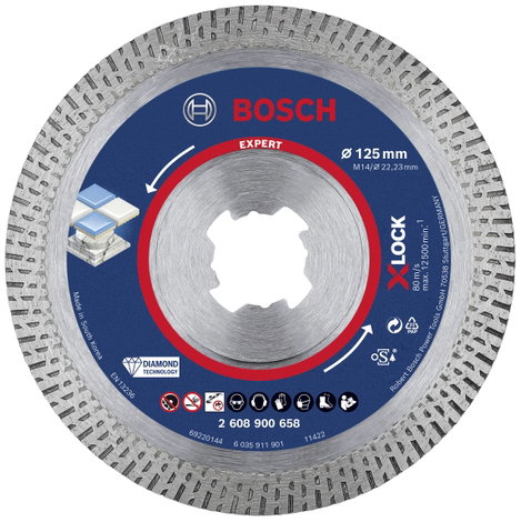 Bosch Accessories 2608900658 EXPERT HardCeramic X-LOCK Gyémánt bevonatú vágótárcsa Ø 125 mm Furat át