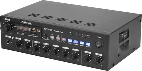 Omnitronic CPZ-60P ELA ELA erősítő 60 W 4 csatornás 4 zóna 2. kép