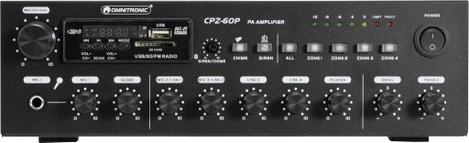 Omnitronic CPZ-60P ELA ELA erősítő 60 W 4 csatornás 4 zóna 4. kép