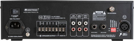 Omnitronic CPE-120P ELA ELA erősítő 120 W 4 csatornás 1 zóna 4. kép