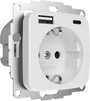 2USB 2U-449368 Földelt csatlakozó aljzat Gyermekvédelem, USB töltőkimenettel IP20 Tiszta fehér (fény 5. bélyegkép