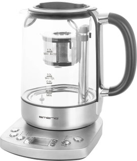 EMERIO WK-122248 Vízforraló Zsinór nélküli, BPA mentes, Kijelzővel Ezüst, Fekete