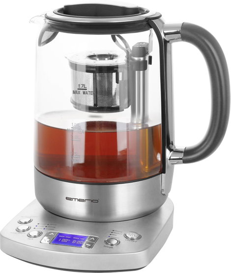 EMERIO WK-122248 Vízforraló Zsinór nélküli, BPA mentes, Kijelzővel Ezüst, Fekete 2. kép