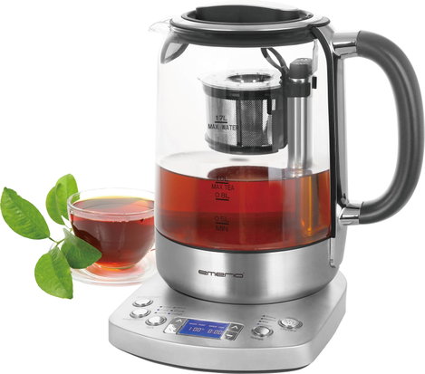 EMERIO WK-122248 Vízforraló Zsinór nélküli, BPA mentes, Kijelzővel Ezüst, Fekete 3. kép
