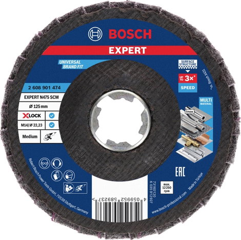 Bosch Accessories 2608901474 Bosch Power Tools Lamellás csiszolókorong Furat átmérő 125 mm 1 db