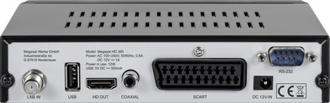 MegaSat HD 390 DVB-S2 vevő Előlapi USB Tunerek száma: 1 3. kép