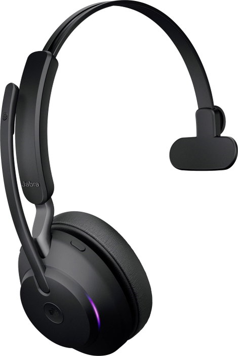 Jabra Evolve2 65 monaural Telefon On Ear headset Bluetooth® Mono Fekete Hangerő szabályozás, Elemtöl 2. kép