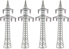 Kibri 38533 H0 Dekó készlet elektromos oszlopok, 4 db