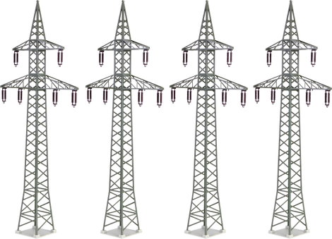 Kibri 38533 H0 Dekó készlet elektromos oszlopok, 4 db