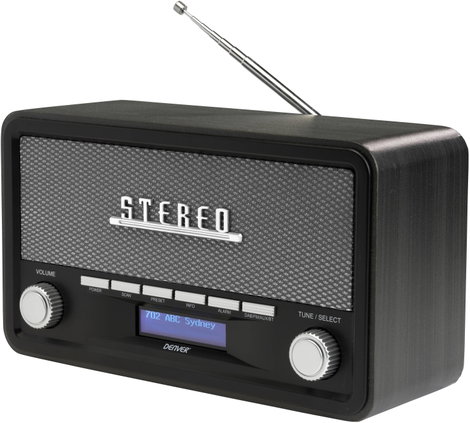 Denver DAB-18 Konyhai rádió URH, DAB+ Bluetooth® Ébresztő funkció Sötétszürke