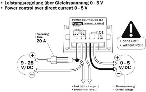 PWM teljesítmény szabályozó modul, 9-28 V/DC Kemo M195 3. kép