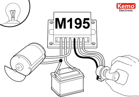 PWM teljesítmény szabályozó modul, 9-28 V/DC Kemo M195 5. kép