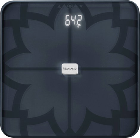 Medisana BS 450 sw Testzsíranalizáló mérleg Mérési tartomány (max.)=180 kg Fekete Bluetooth-szal, IT