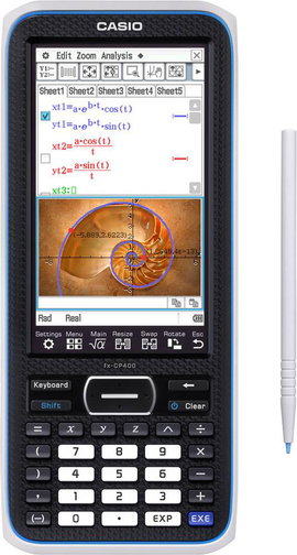 Casio FX-CP400 Grafikus számítógép Elemekről üzemeltetett Fekete Kijelző (számjegy): 25