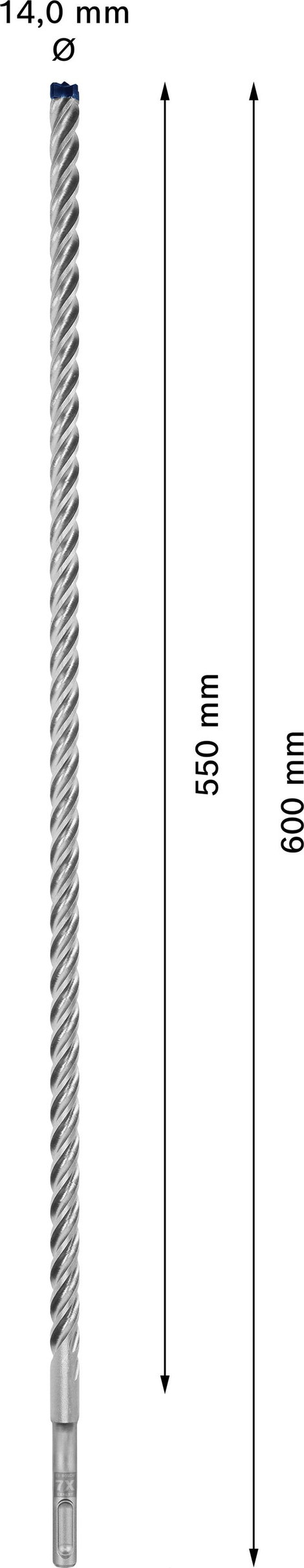 Bosch Accessories EXPERT SDS plus-7X 2608900125 Kalapácsfúró 1 db 14.00 mm Teljes hossz 600 mm SDS-P 5. kép