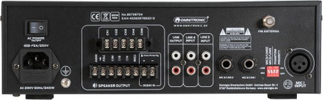 Omnitronic CPZ-120P ELA ELA erősítő 120 W 4 csatornás 4 zóna 11. kép