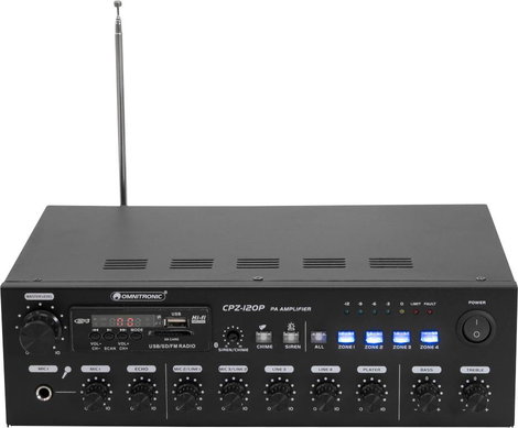 Omnitronic CPZ-120P ELA ELA erősítő 120 W 4 csatornás 4 zóna 9. kép