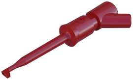 Karmos griffcsipesz, mérőcsipesz 2mm-es banándugó aljzattal, piros SKS Hirschmann KLEPS 2 BU