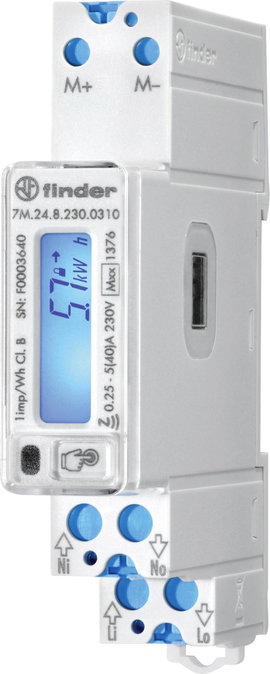 Finder 7M.24.8.230.0310 Váltóáram fogyasztásmérő digitális 40 A MID konform: Igen 1 db