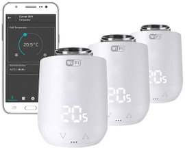 Eurotronic 700224 Comet WiFi Vezeték nélküli fűtőtest termosztát készlet Elektronikus 3 részes készl