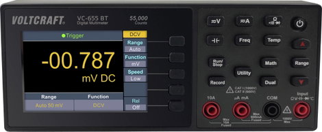 VOLTCRAFT VC-655 BT Asztali multiméter Kalibrált (ISO) digitális CAT I 1000 V, CAT II 600 V Kijelző 2. kép