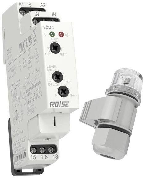 Rose LM SOU-1/230 Alkonykapcsoló 1 db Érzékenység, fény: 1 - 50000 lx 1 váltó