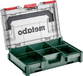 Metabo metaBOX 63 XS 626896000 Szerszámos doboz ABS Zöld, Átlátszó (H x Sz x Ma) 252 x 167 x 63 mm