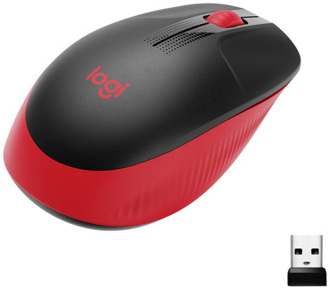 Logitech M190 WLAN egér Rádiójel vezérlésű Optikai Piros 3 Gombok 1000 dpi