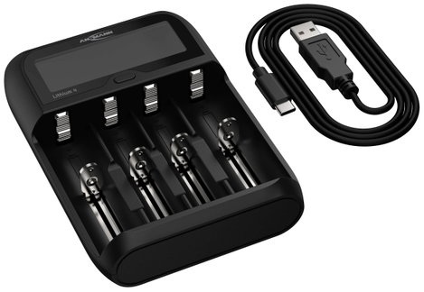 Ansmann Lithium 4 Hengeres akku töltő LiFePO, Lítiumion, NiCd, NiMH 10340, 10350, 10440, 10500, 1035 2. kép