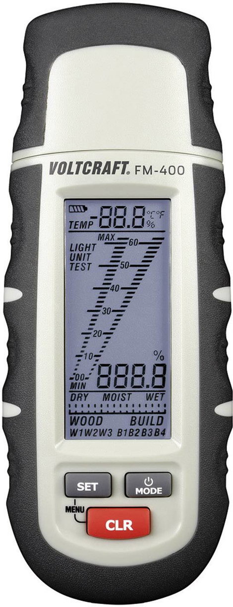 Anyagnedvesség mérő, fa- és épületnedvesség mérő, Voltcraft FM-400