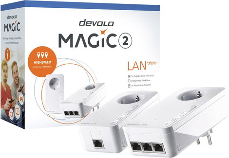 Devolo Magic 2 LAN triple Starter Kit Powerline kezdő készlet 8510 DE, AT Powerline 2400 MBit/s 2. kép