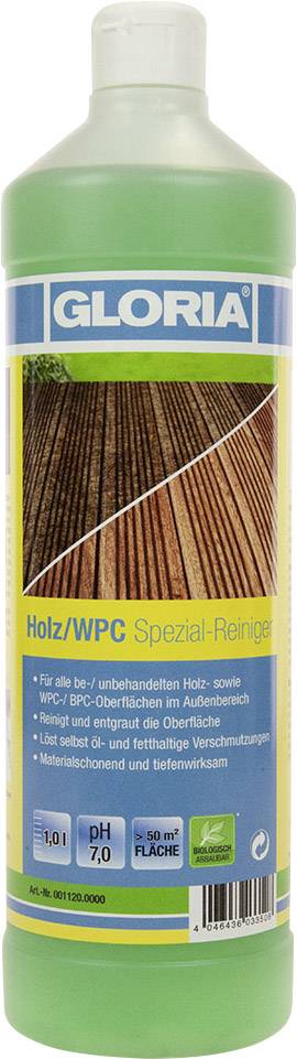 Gloria Haus und Garten 001120.0000 Fa/WPC speciális tisztítószer - 1 l-es fatisztító koncentrátum 1 