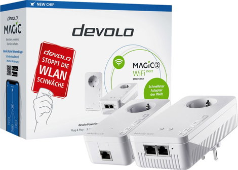 Devolo Magic 2 WiFi next Starter Kit Powerline WLAN kezdő készlet 8614 DE, AT Powerline, WLAN 2400 M