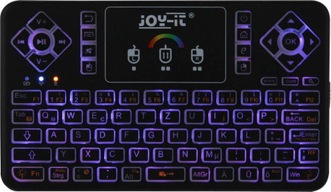 Joy-it TASTAMINI01 Rádiójel vezérlésű Billentyűzet német, QWERTZ Fekete Beépített érintőpanel 4. kép