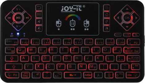 Joy-it TASTAMINI01 Rádiójel vezérlésű Billentyűzet német, QWERTZ Fekete Beépített érintőpanel 5. kép