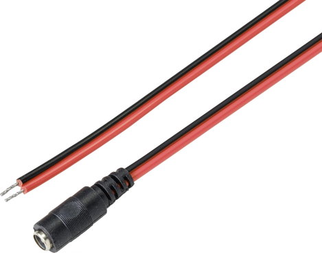 TRU COMPONENTS TC-9556660 Kisfeszültségű csatlakozóvezeték Kisfeszültségű alj - Kábel, nyitott végek