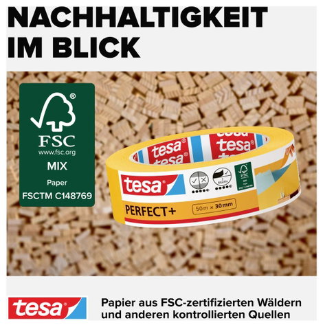 tesa Perfect+ 56539-00000-00 Festő védőszalag Sárga (H x Sz) 100 m x 30 mm 2 db 6. kép