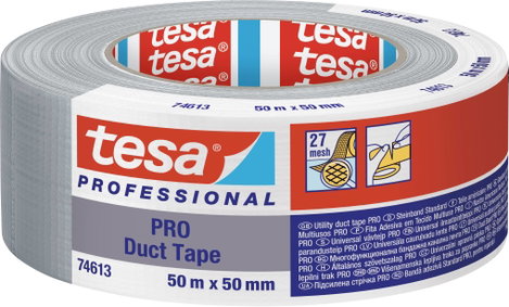 tesa Duct Tape PRO 74613 74613-00003-00 Repair tape Szürke (H x Sz) 50 m x 50 mm 1.00 db