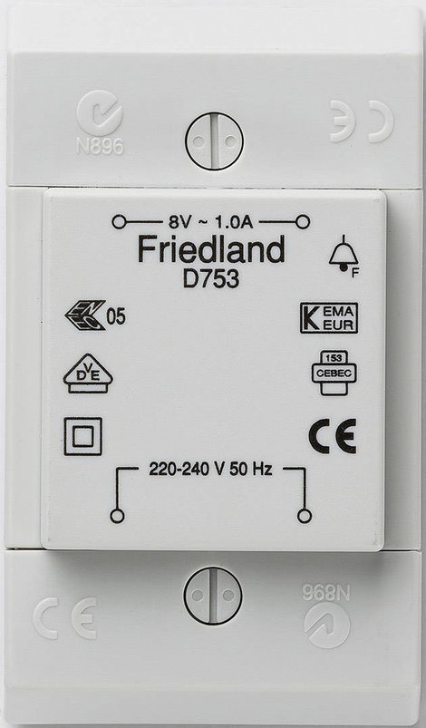 Honeywell D753 Csengő transzformátor 8 V/AC 1 A