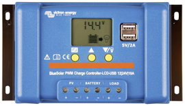 Victron Energy Blue-Solar PWM-LCD&USB Napelem töltésszabályozó PWM 12 V, 24 V 10 A