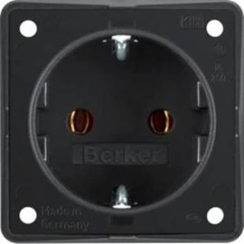 Berker 947782503 Csatlakozó aljzat Komplett Integro Flow Fekete