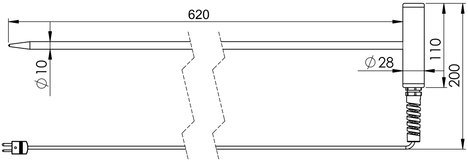 Greisinger GTF40-K-620 Beszúrós érzékelő -50 - 250 °C 2. kép