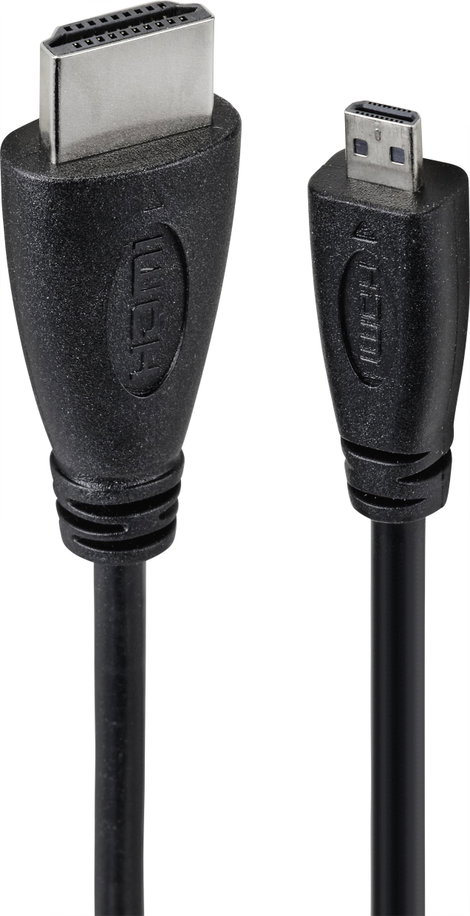 TRU COMPONENTS HDMI Csatlakozókábel HDMI-A dugó, HDMI mikro D dugó 1.80 m Fekete TC-9449896 HDMI káb 2. kép
