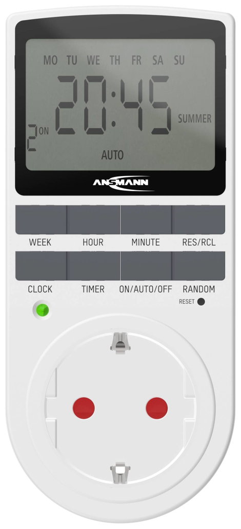 Ansmann 1260-0006 Időkapcsoló óra programozó csomag Digitális Napi program, Heti program 3680 W IP20 2. kép