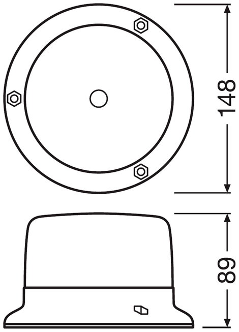 OSRAM Körkörös lámpa Light Signal LED Beacon Light RBL102 12 V, 24 V Fedélzeti hálózatról Csavaros s 8. kép