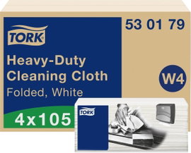 TORK 530179 Extra erős tisztító törlőkendők fehér W4, többcélú, 4 x 105 törlőkendő Mennyiség: 420 db