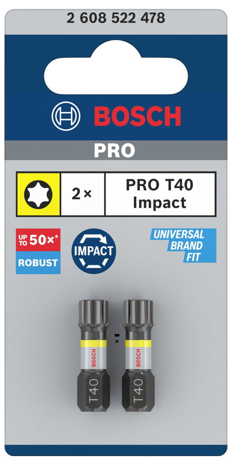 Bosch Accessories Bosch Power Tools 2608522478 Kerek hatlap bit 2 részes T profil 2. kép