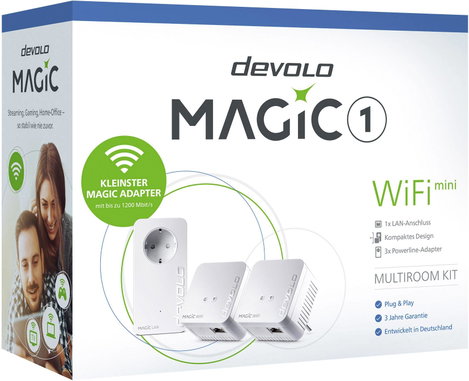 Devolo Magic 1 WiFi mini Multiroom Kit Powerline WLAN hálózati készlet 8570 DE Powerline, WLAN 1200 7. kép