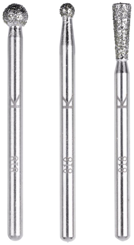 Wolfcraft 5988000 Gyémánt csiszolótoll készlet, gömb és kúpos, 3 részes. 1 készlet